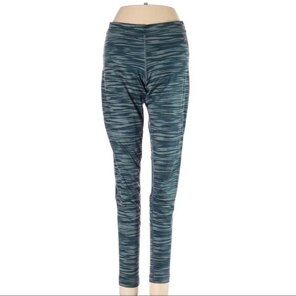 Nike Leggings Space Dye Mesh Panel Teal Activewear Athletic Running Women's XS - Picture 1 of 12
